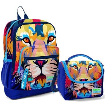 Coral High 2li Set Aslan Desenli Okul Çantası Beslenme 23741