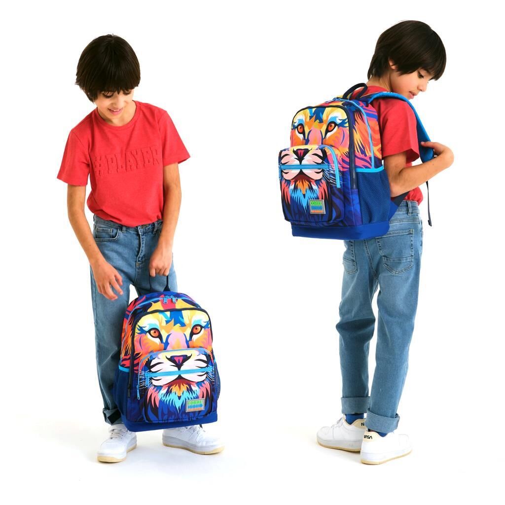 Coral High 2li Set Aslan Desenli Okul Çantası Beslenme 23741