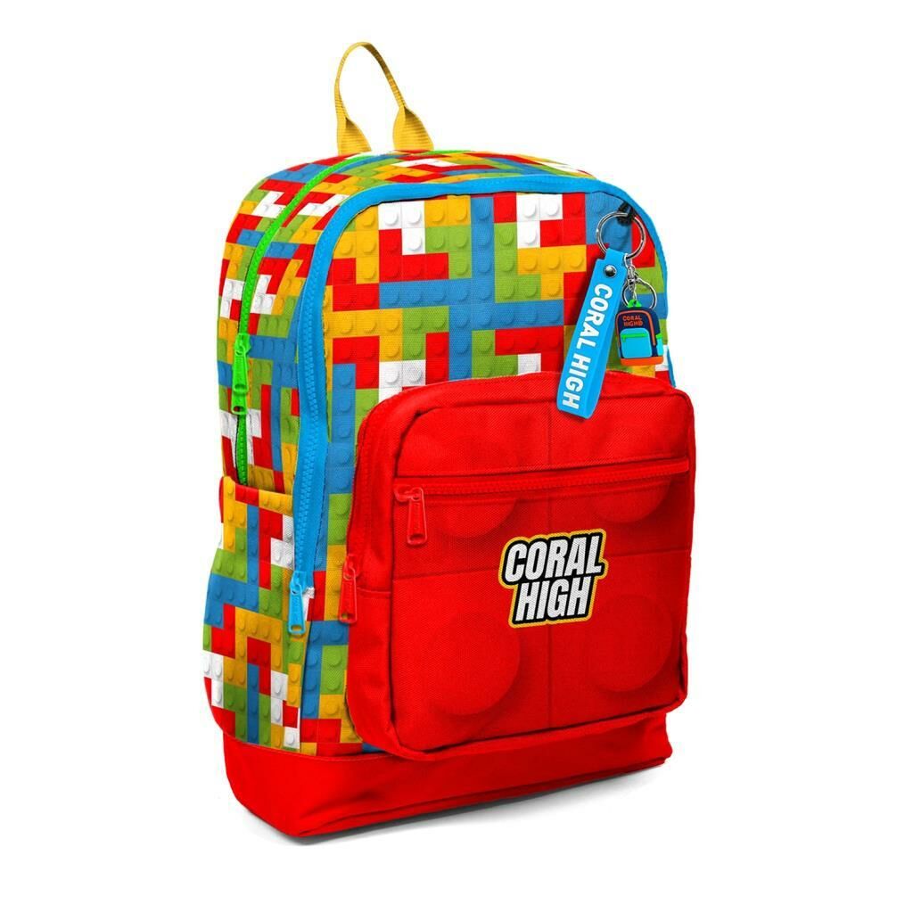 Coral High Desenli Okul Çantası Beslenme Kalemlik 3lü Set 23775