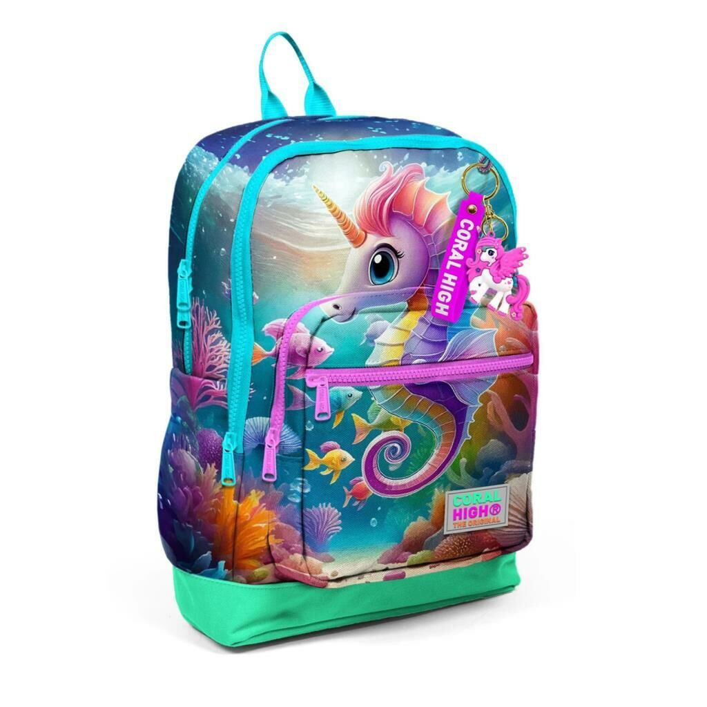 Coral High Desenli Okul Çantası Beslenme Kalemlik 3lü Set 23772