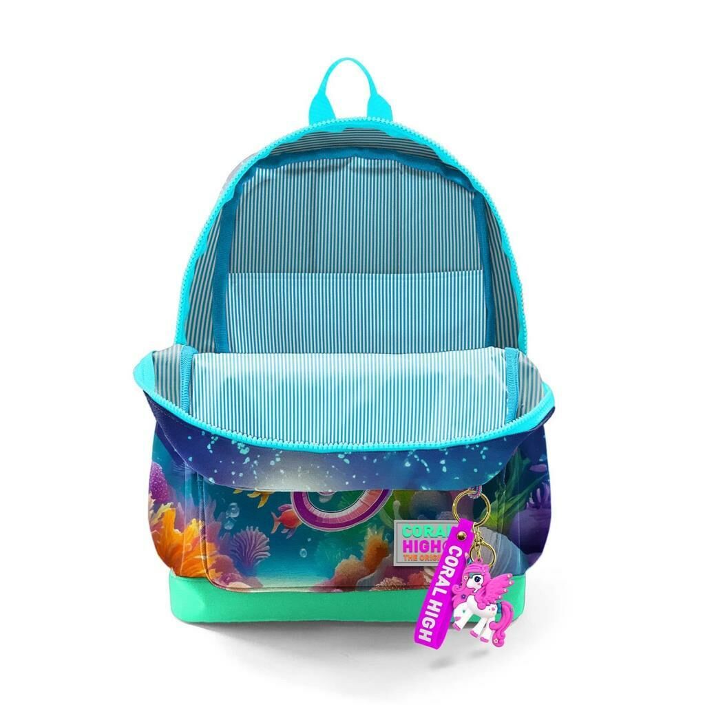 Coral High Desenli Okul Çantası Beslenme Kalemlik 3lü Set 23772