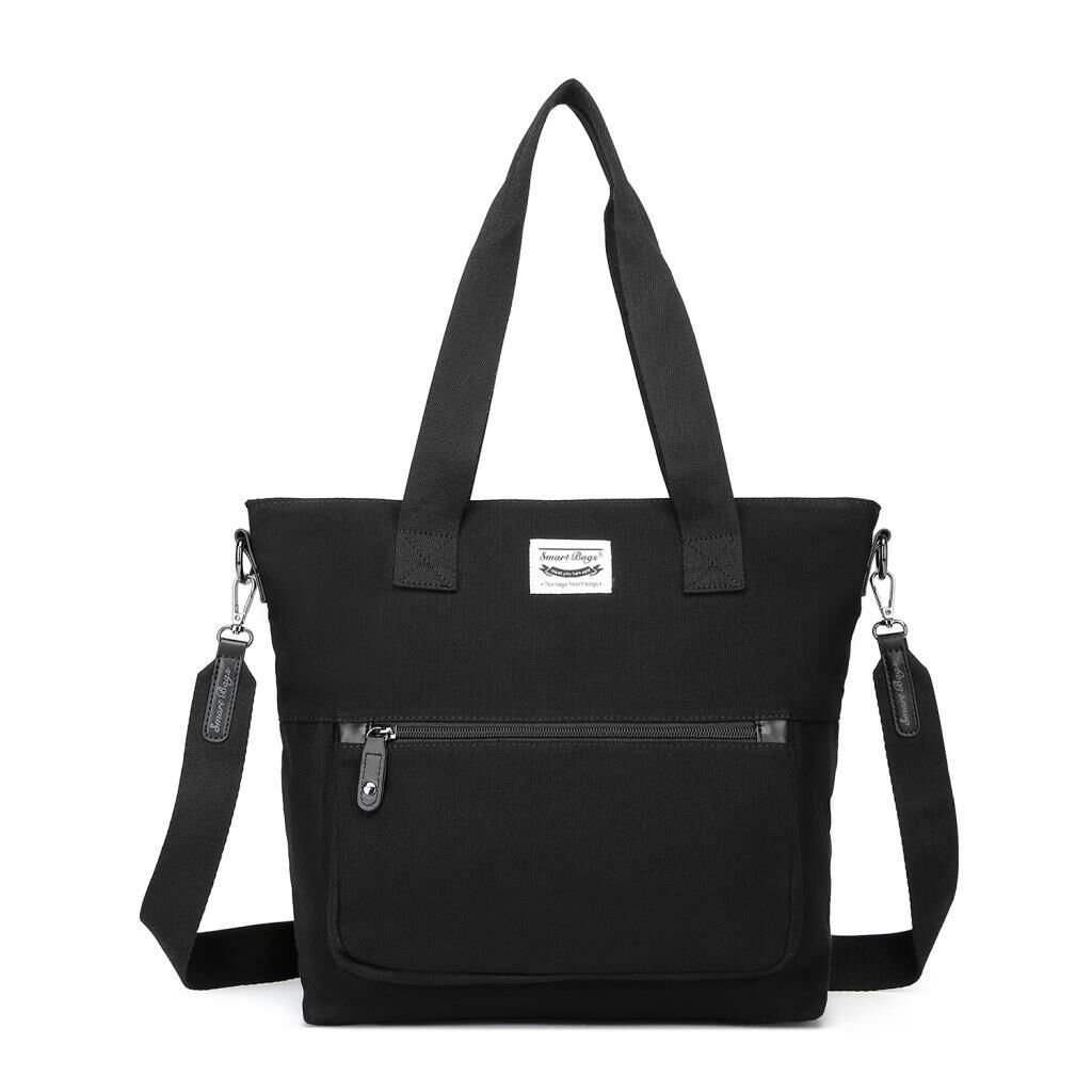 Smart Bags Exclusive Kanvas Kumaş Kadın Omuz Çantası 1308 01 Siyah