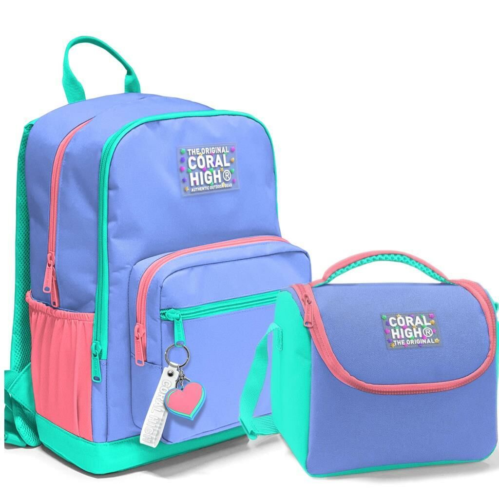 Coral High 2li Set Grafiti Desenli Okul Çantası Beslenme 23641
