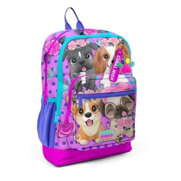Coral High Pembe Köpek Desenli Büyük Boy Okul Sırt Çantası 23750