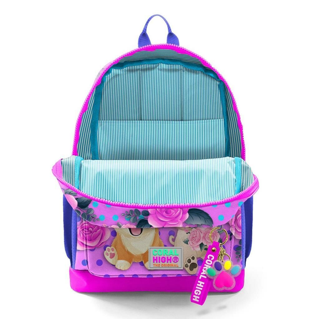 Coral High Pembe Köpek Desenli Büyük Boy Okul Sırt Çantası 23750