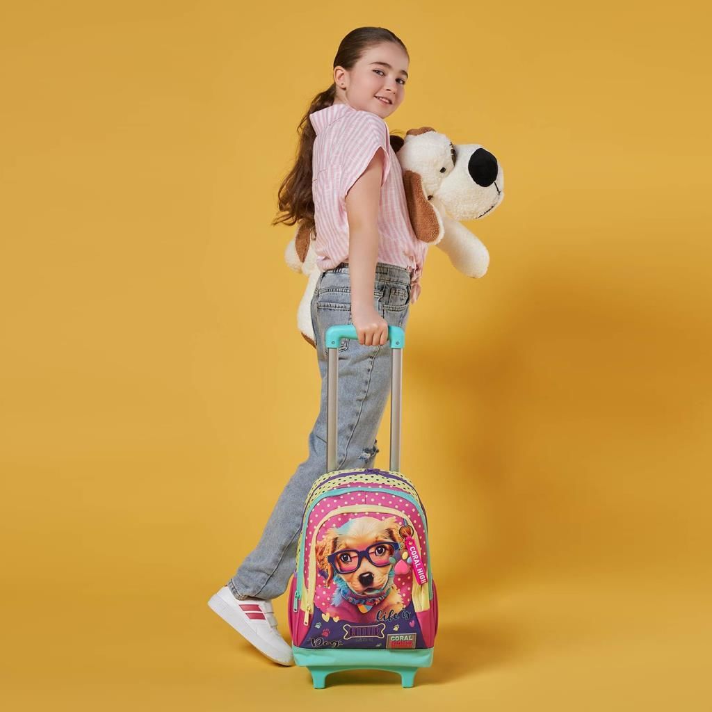 Coral High Büyük Boy Çekçekli Sırt Çantası Köpek Desenli 23952