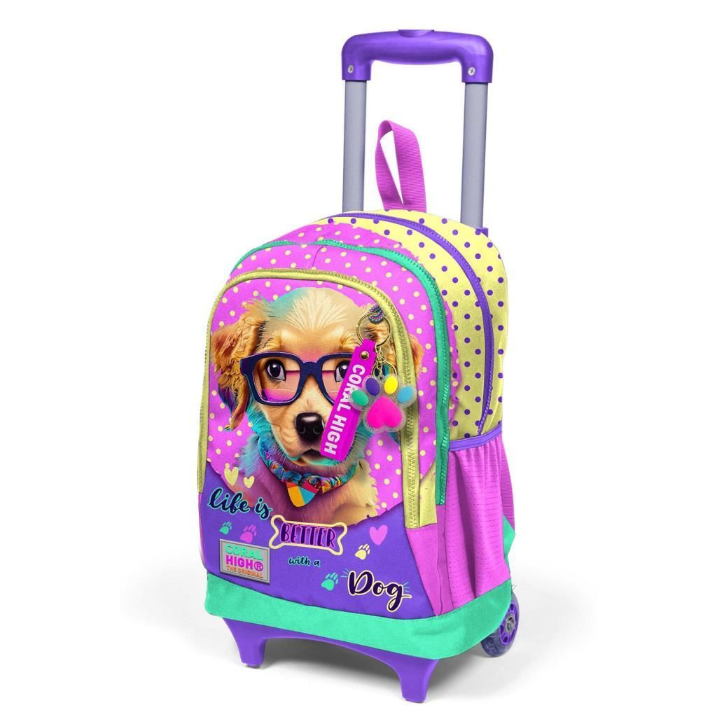 Coral High Büyük Boy Çekçekli Sırt Çantası Köpek Desenli 23952