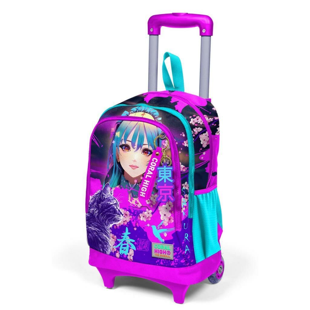 Coral High Büyük Boy Çekçekli Sırt Çantası Anime Kedi Desen 23953