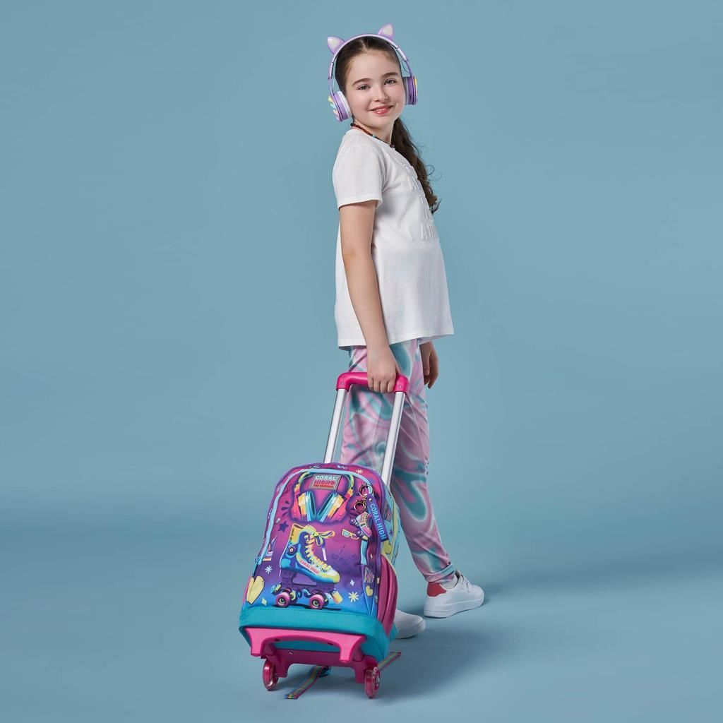 Coral High Büyük Boy Çekçekli Sırt Çantası Kulaklık Patenli 23954