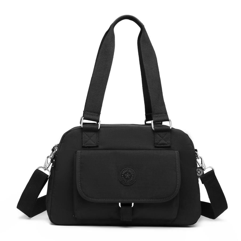1122 Krinkıl Kumaş Bayan Çantası Smart Bags Siyah