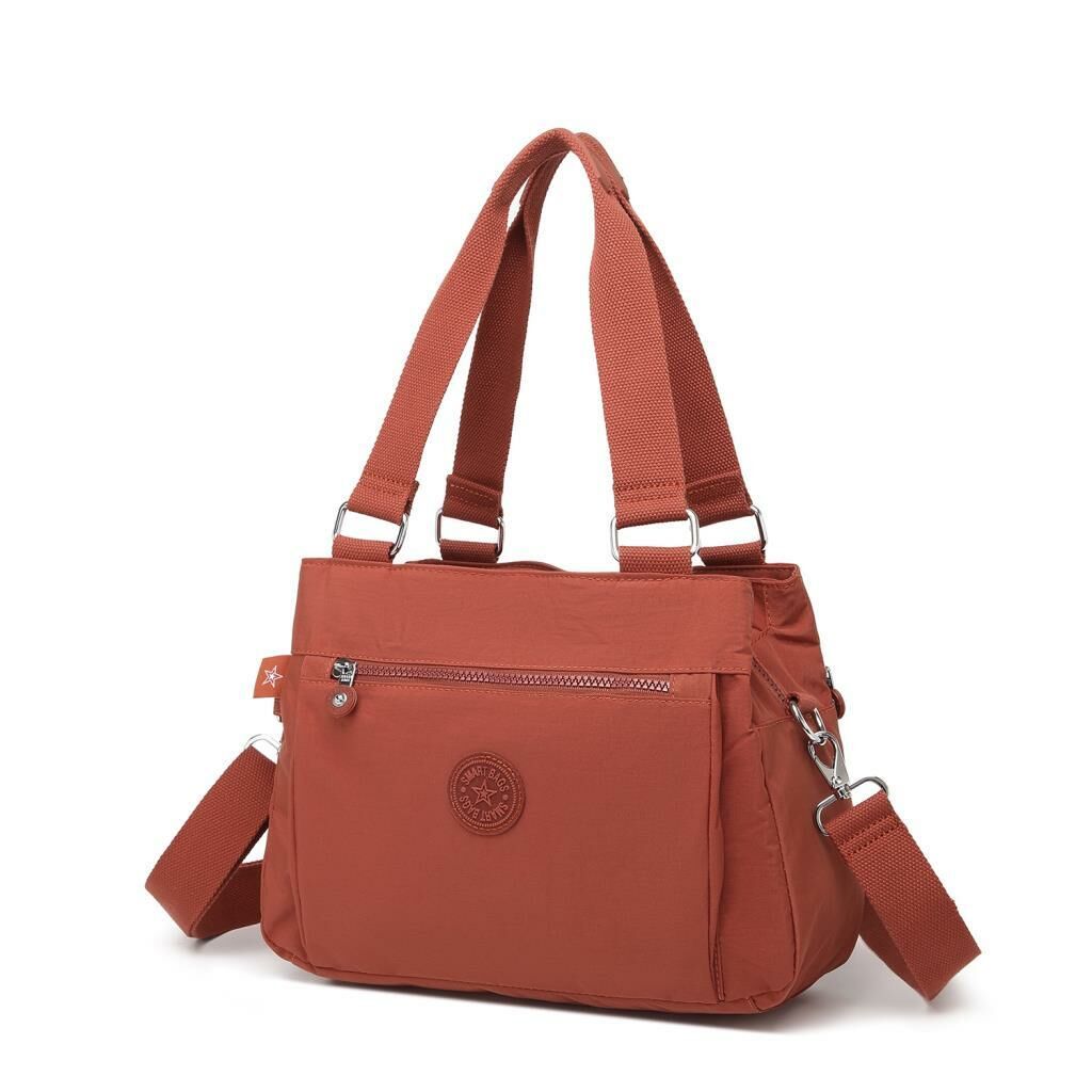 1125 Krinkıl Kumaş Bayan Omuz Çantası Smart Bags Kiremit