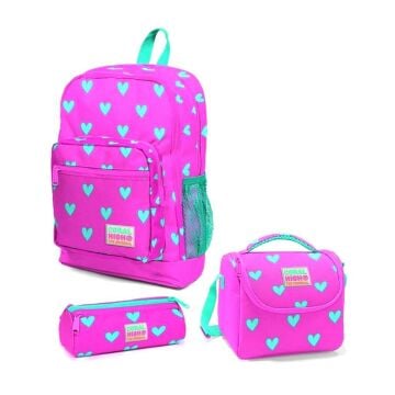 Coral High Desenli Okul Çantası Beslenme Kalemlik 3lü Set 23113