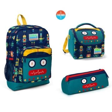 Coral High Desenli Okul Çantası Beslenme Kalemlik 3lü Set 23472