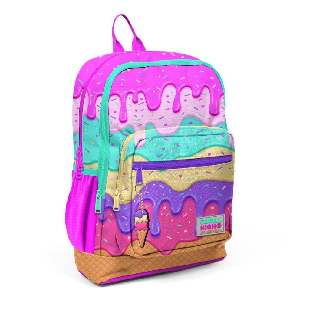 Coral High Desenli Okul Çantası Beslenme Kalemlik 3lü Set 23731