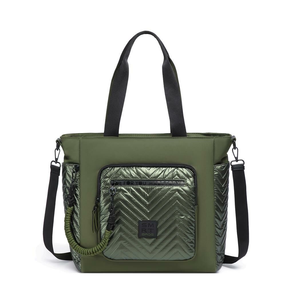 Smart Bags Parlak Kumaş Çapraz Askılı Kadın Omuz Çantası 3246 Yeşil
