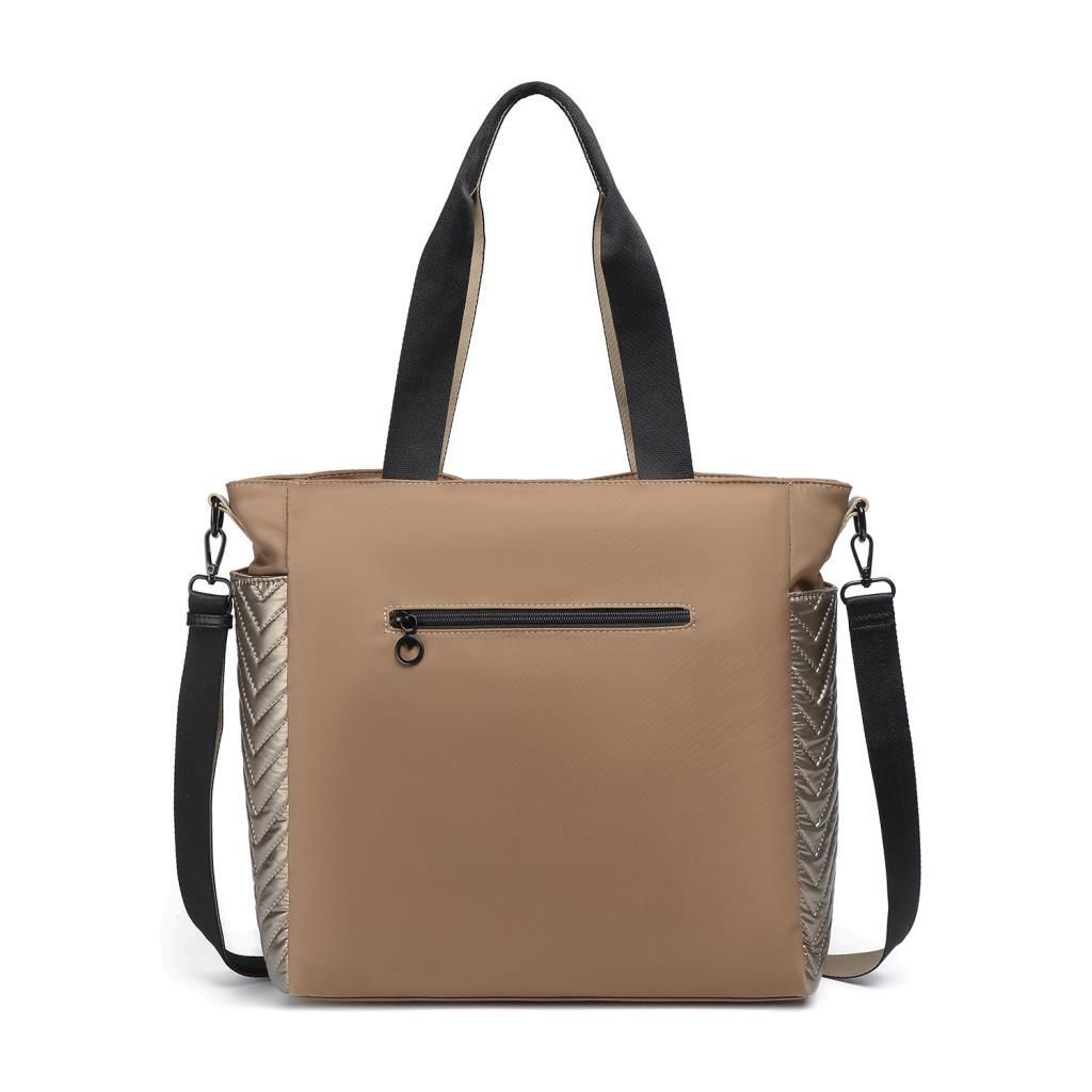 Smart Bags Parlak Kumaş Çapraz Askılı Kadın Omuz Çantası 3246 Taba