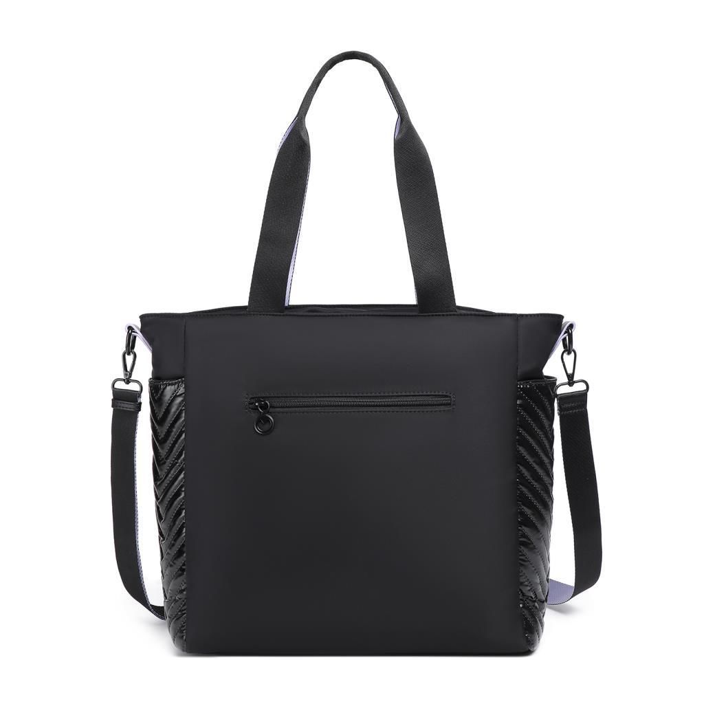 Smart Bags Parlak Kumaş Çapraz Askılı Kadın Omuz Çantası 3246 Siyah/Lila