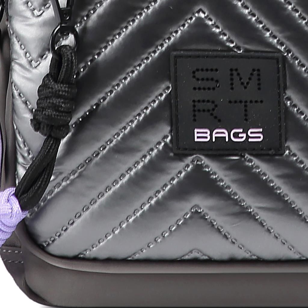 Smart Bags Parlak Kumaş Küçük Boy Askılı Kadın Sırt Çantası 3247 Gri/Lila