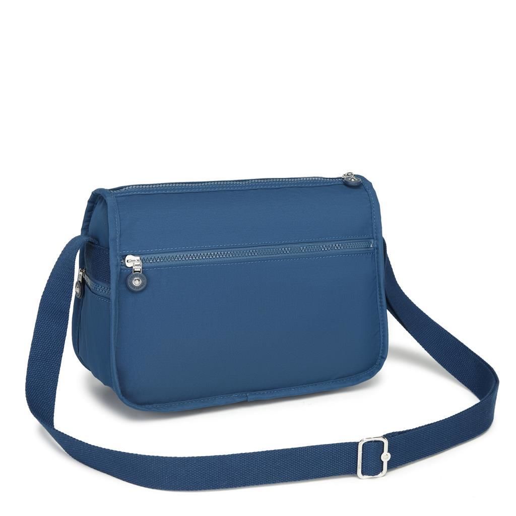 1128 Krinkıl Kumaş Bayan Postacı Omuz Çantası Smart Bags Lacivert