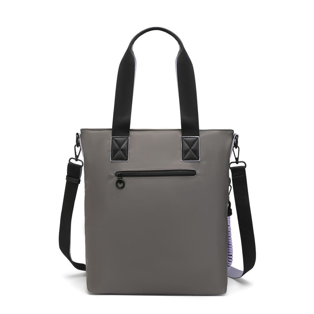 Smart Bags Parlak Kumaş Çapraz Askılı Kadın Omuz Çantası 3248 Gri/Lila