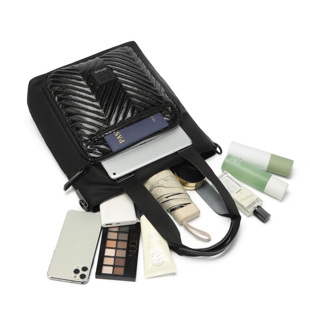 Smart Bags Parlak Kumaş Çapraz Askılı Kadın Omuz Çantası 3248 Gri/Lila
