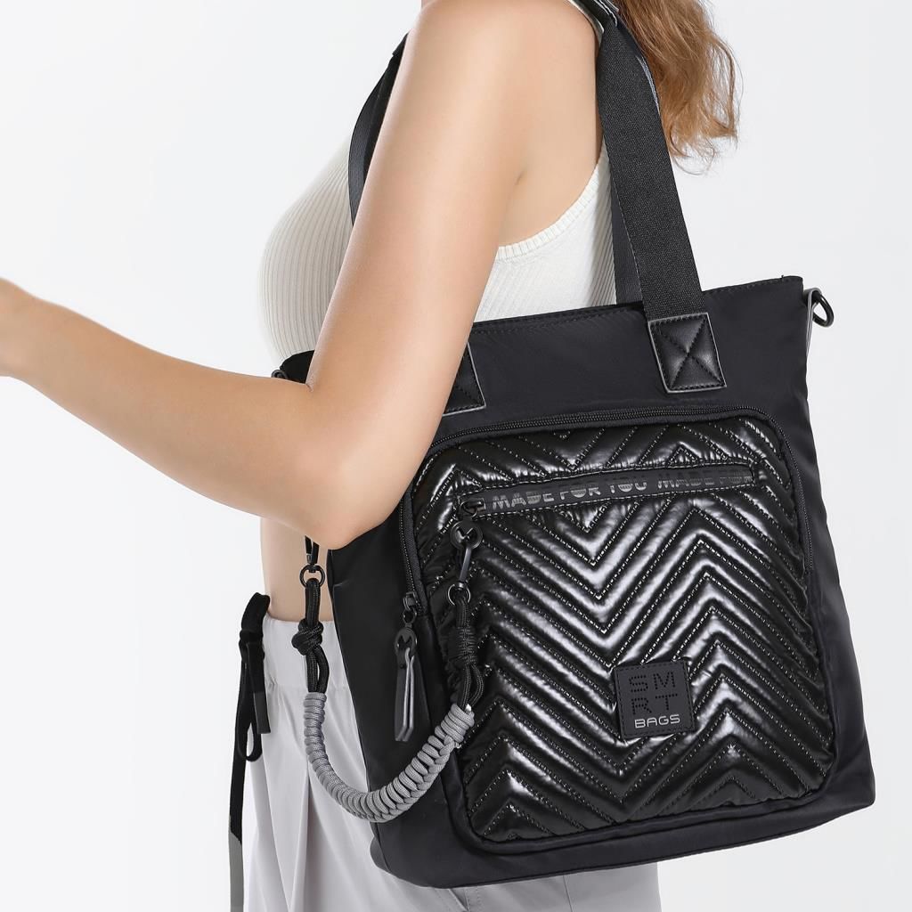 Smart Bags Parlak Kumaş Çapraz Askılı Kadın Omuz Çantası 3248 Gri/Lila
