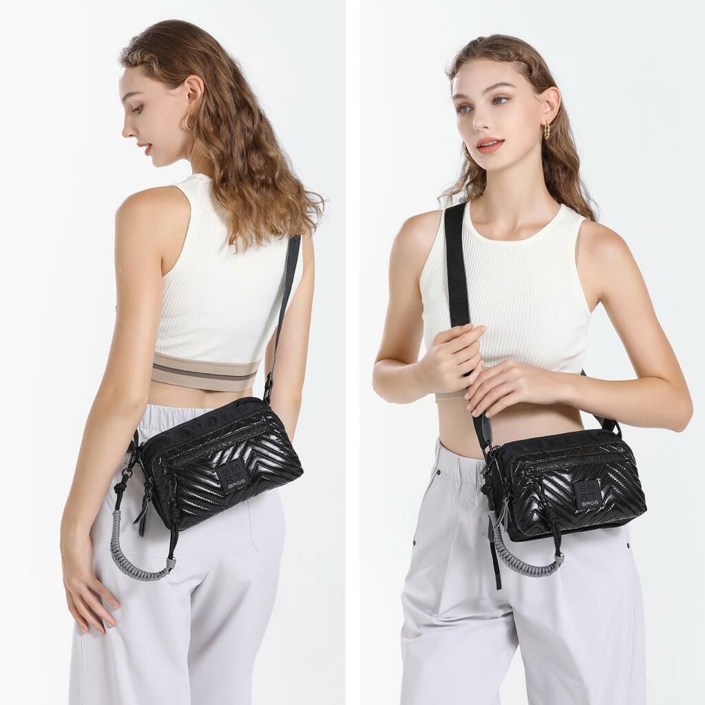 Smart Bags Parlak Kumaş Çapraz Askılı Kadın Postacı Çantası 3249 Taba