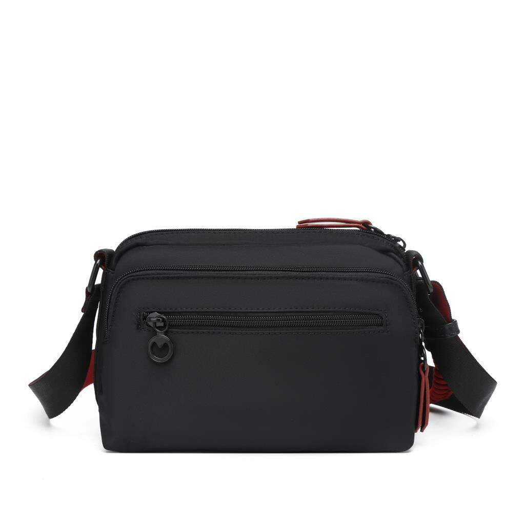 Smart Bags Parlak Kumaş Çapraz Askılı Kadın Postacı Çantası 3249 Siyah/Bordo