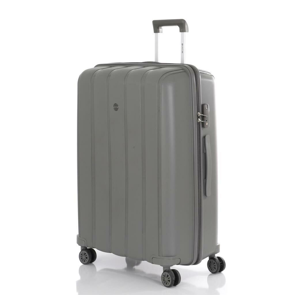 MÇS Bavul Büyük ve Kabin 2li Set Kırılmaz Silikon Valiz V305 Gri