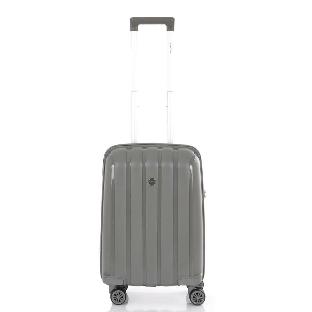 MÇS Bavul Büyük ve Kabin 2li Set Kırılmaz Silikon Valiz V305 Gri