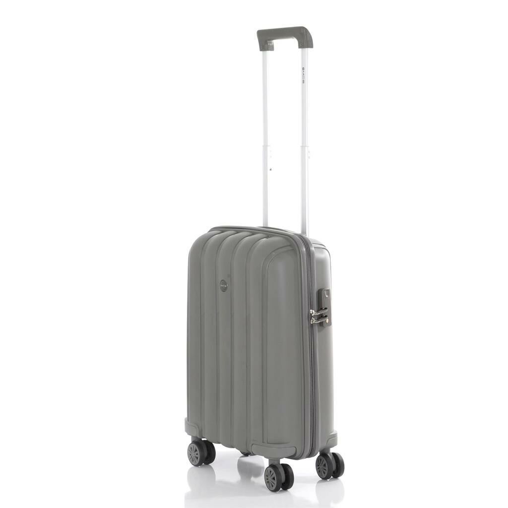 MÇS Bavul Büyük ve Kabin 2li Set Kırılmaz Silikon Valiz V305 Gri