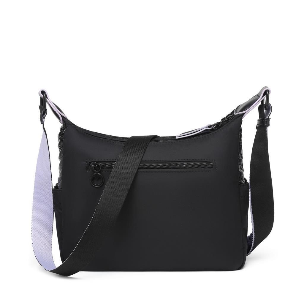 Smart Bags Parlak Kumaş Çapraz Askılı Kadın Postacı Çantası 3251 Siyah/Lila
