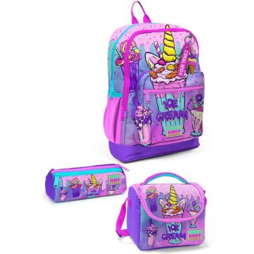 Coral High Desenli Okul Çantası Beslenme Kalemlik 3lü Set 23749