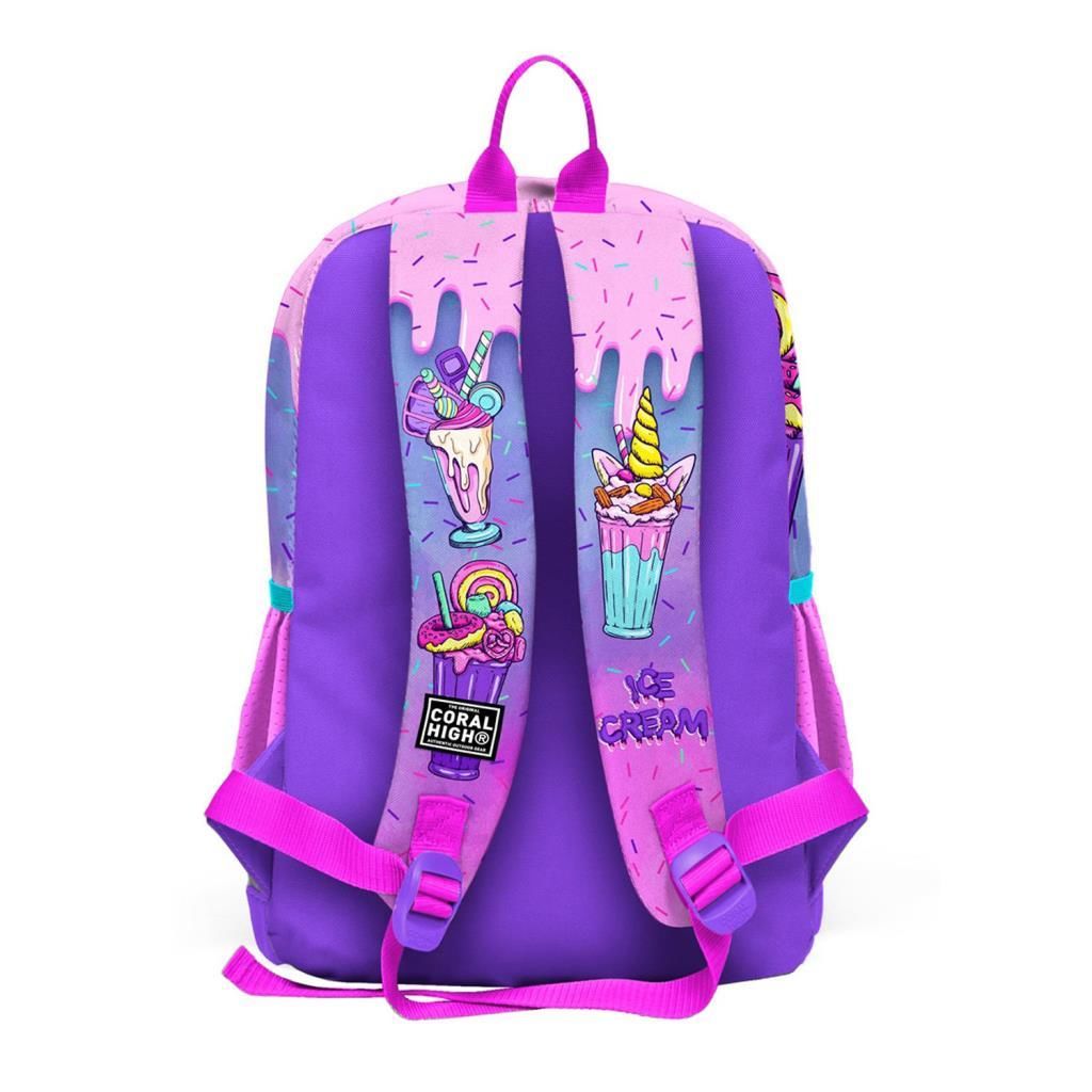 Coral High Desenli Okul Çantası Beslenme Kalemlik 3lü Set 23749