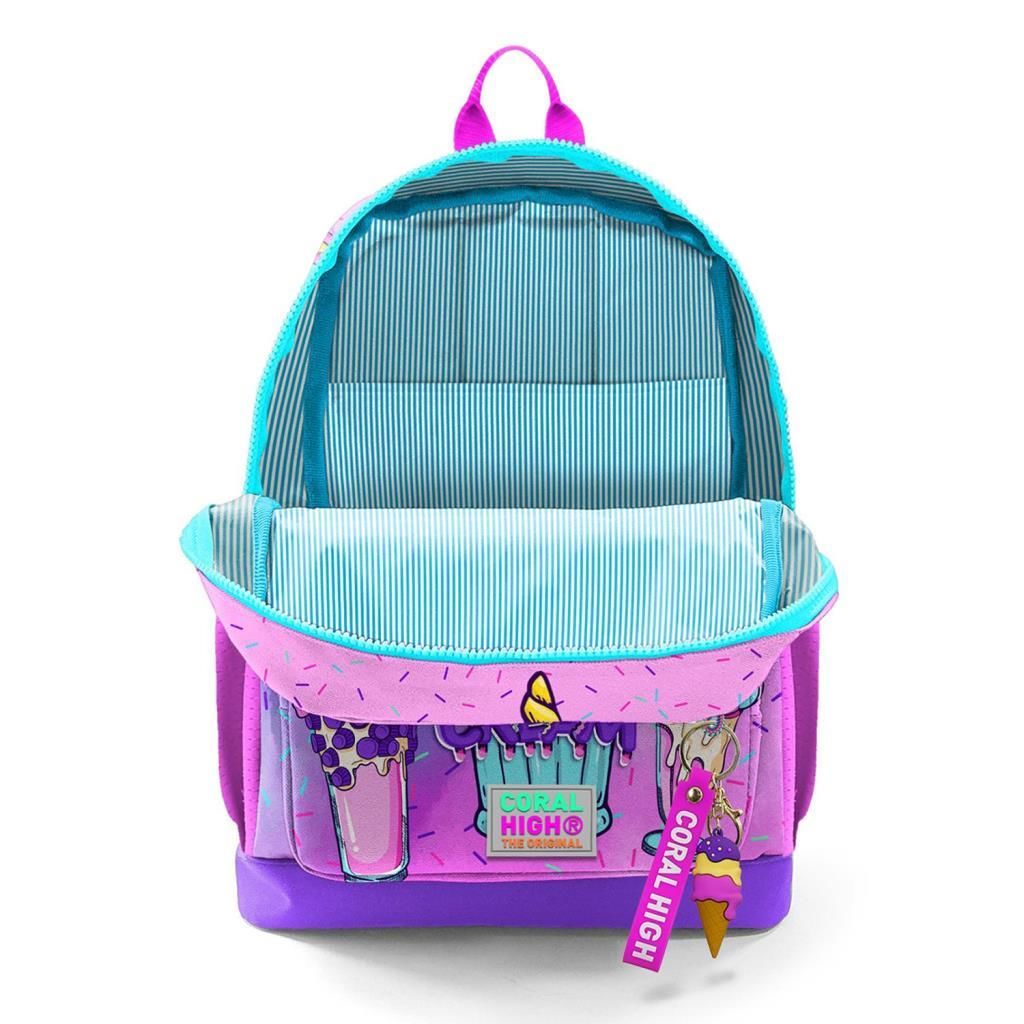 Coral High Desenli Okul Çantası Beslenme Kalemlik 3lü Set 23749