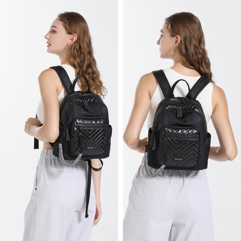 Smart Bags Parlak Kumaş Küçük Boy Askılı Kadın Sırt Çantası 3252 Yeşil