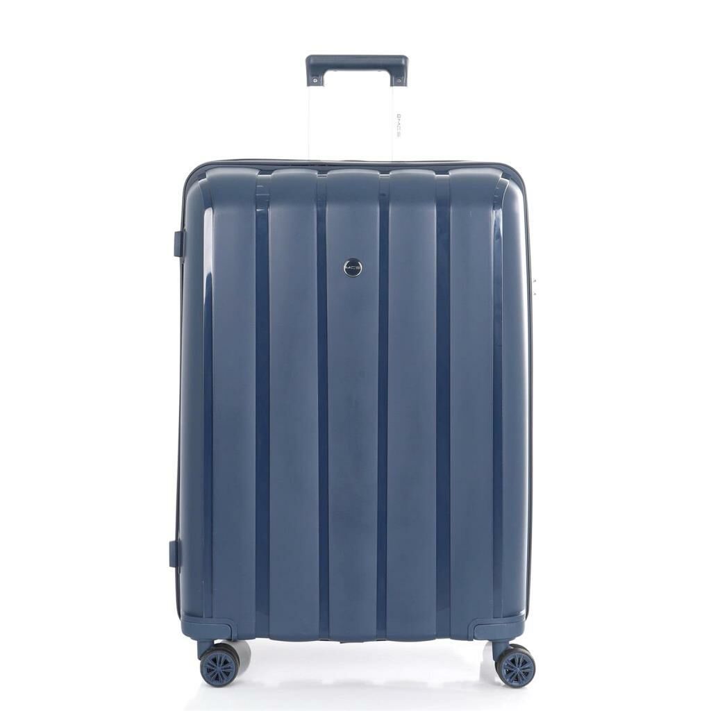 MÇS Bavul Büyük ve Kabin 2li Set Kırılmaz Silikon Valiz V305 Lacivert