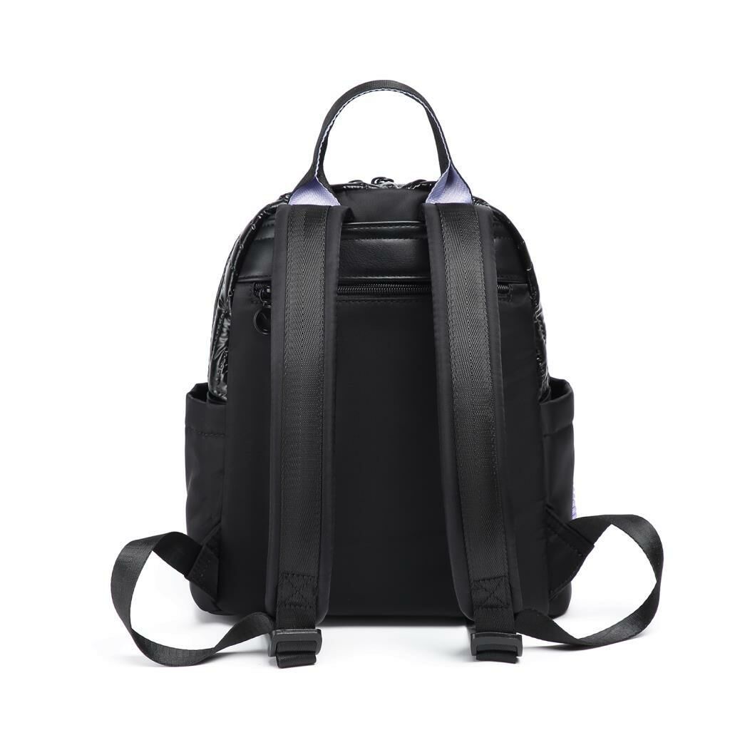 Smart Bags Parlak Kumaş Küçük Boy Askılı Kadın Sırt Çantası 3252 Siyah/Lila