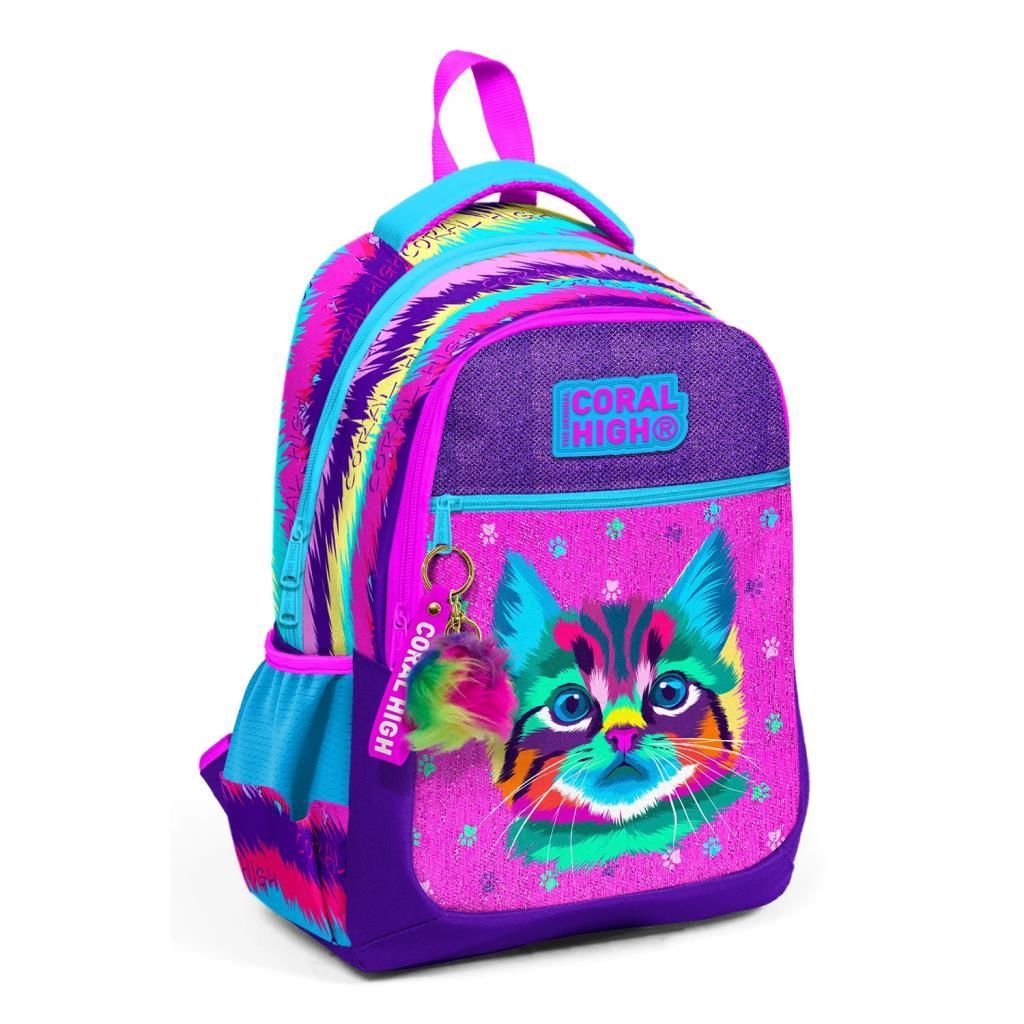 Coral High Desenli Okul Çantası Beslenme Kalemlik 3lü Set 23477