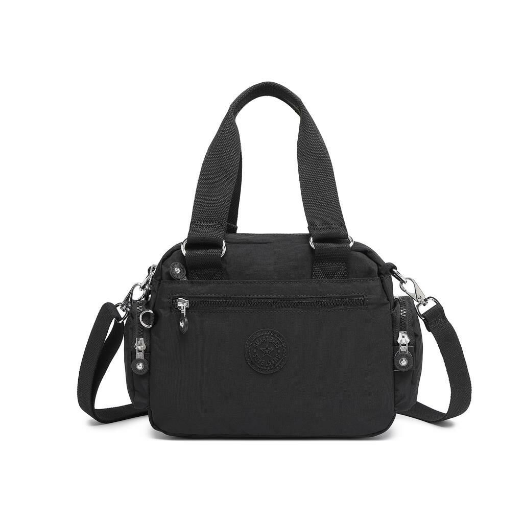 Smart Bags Elden Tutmalı Krinkıl Kumaş Kadın Çantası 3207 01 Siyah