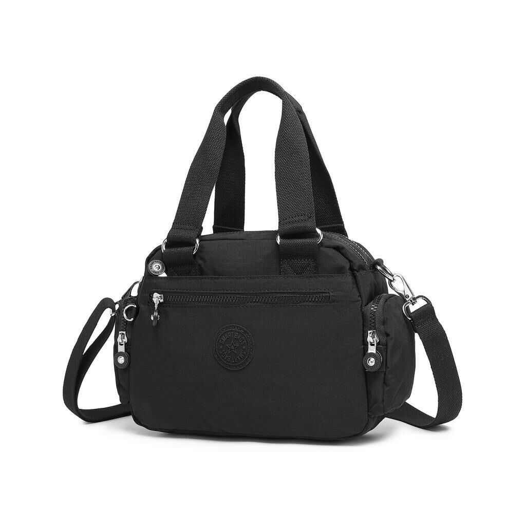 Smart Bags Elden Tutmalı Krinkıl Kumaş Kadın Çantası 3207 01 Siyah
