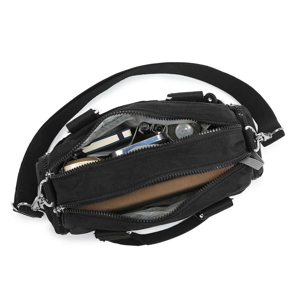 Smart Bags Elden Tutmalı Krinkıl Kumaş Kadın Çantası 3207 01 Siyah