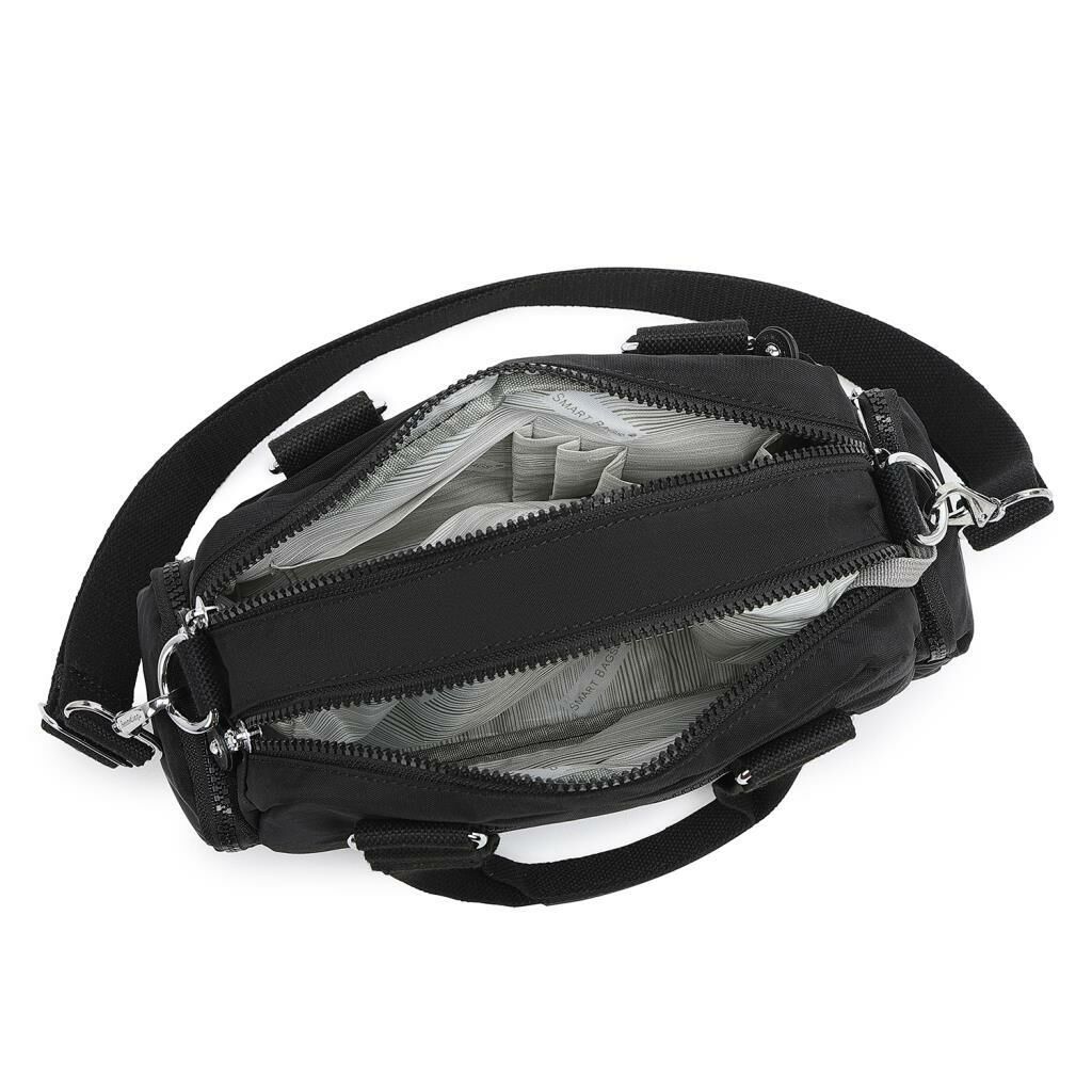 Smart Bags Elden Tutmalı Krinkıl Kumaş Kadın Çantası 3207 01 Siyah