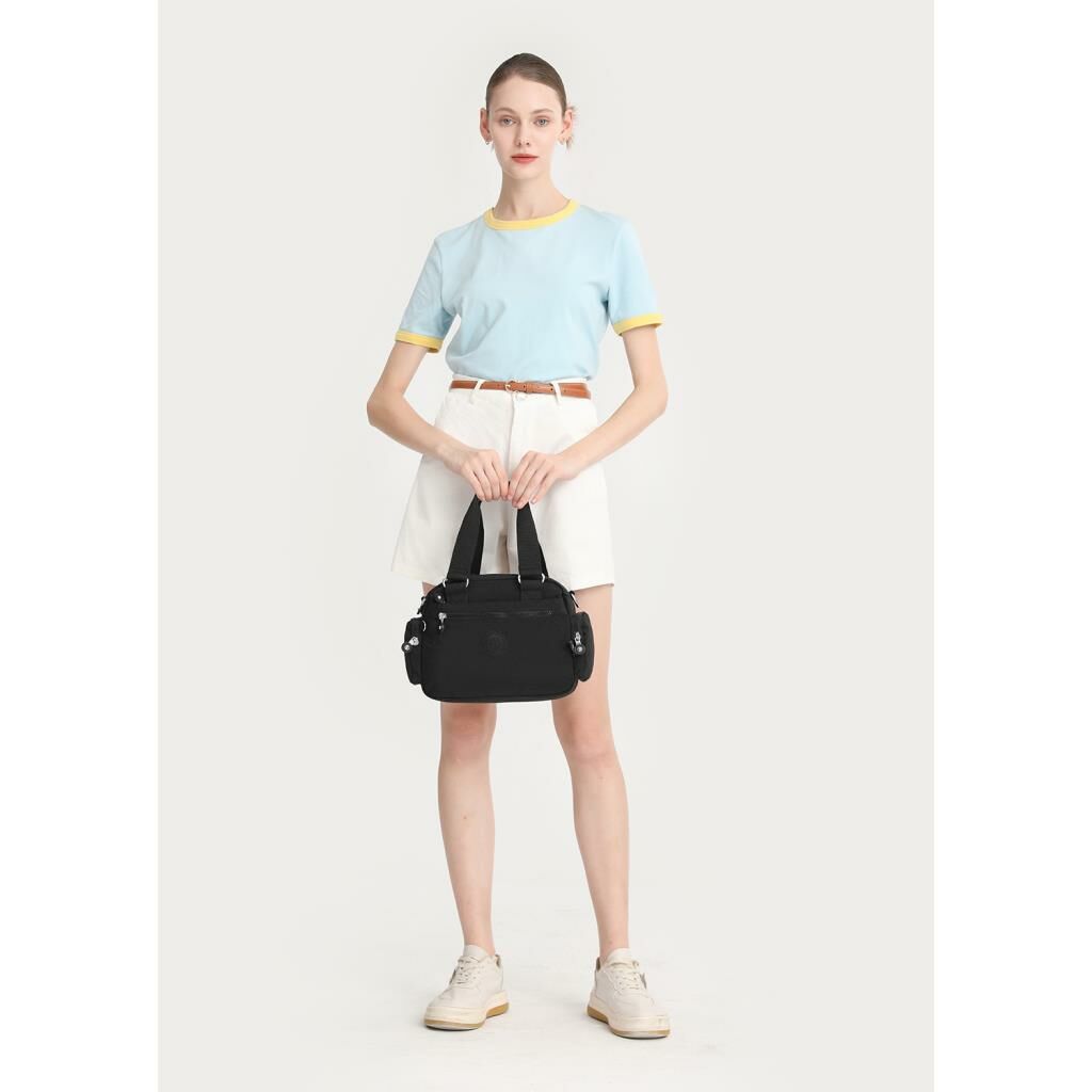 Smart Bags Elden Tutmalı Krinkıl Kumaş Kadın Çantası 3207 01 Siyah