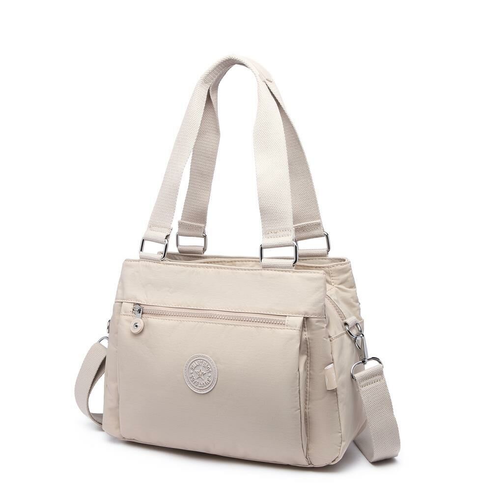 1125 Krinkıl Kumaş Bayan Omuz Çantası Smart Bags Bej
