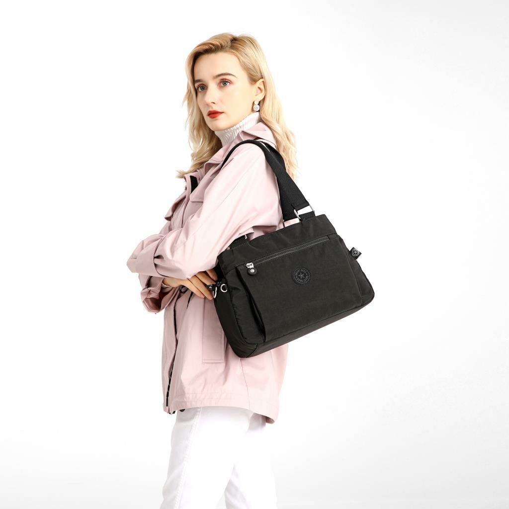 1125 Krinkıl Kumaş Bayan Omuz Çantası Smart Bags Bej