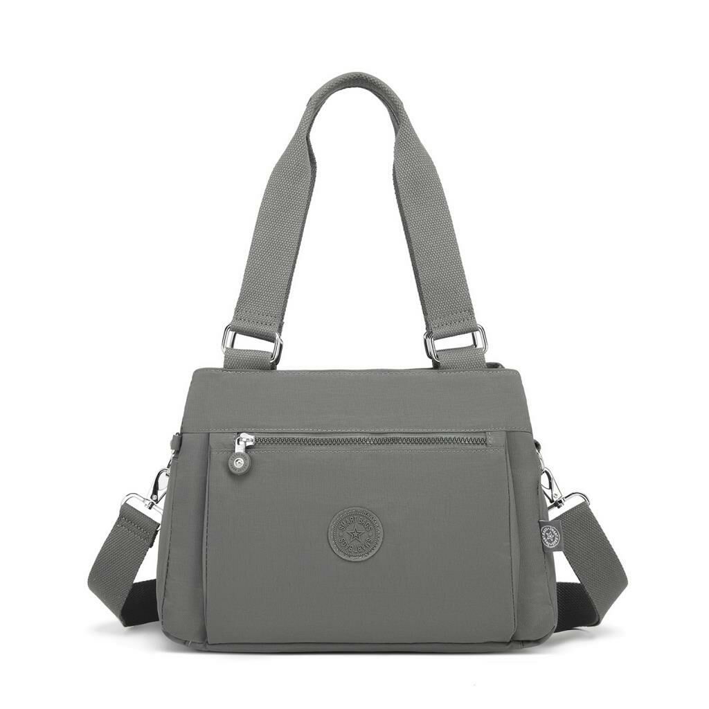 1125 Krinkıl Kumaş Bayan Omuz Çantası Smart Bags Koyu Gri