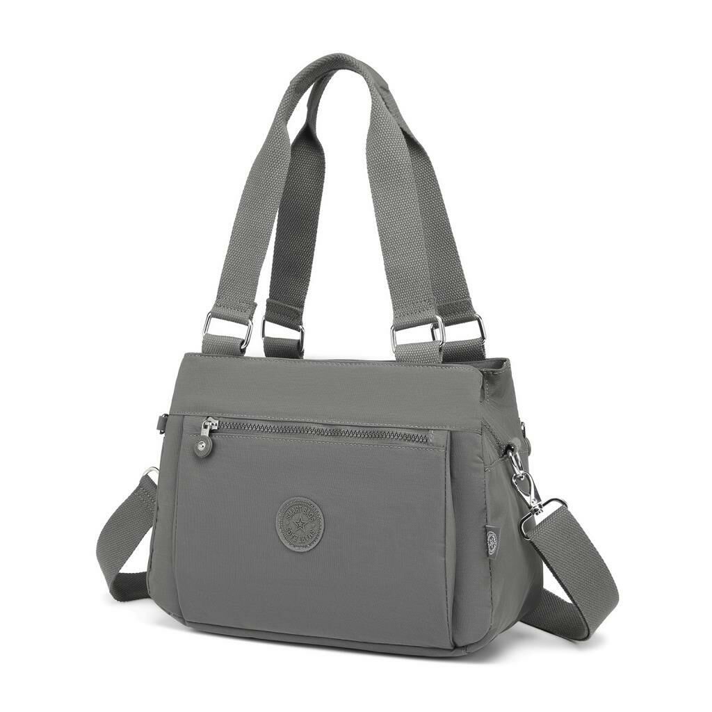 1125 Krinkıl Kumaş Bayan Omuz Çantası Smart Bags Koyu Gri
