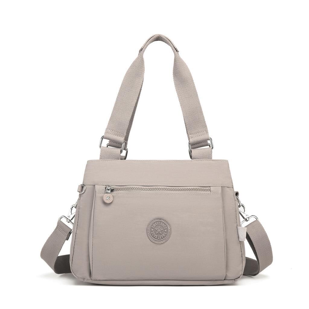 1125 Krinkıl Kumaş Bayan Omuz Çantası Smart Bags A.Vizon