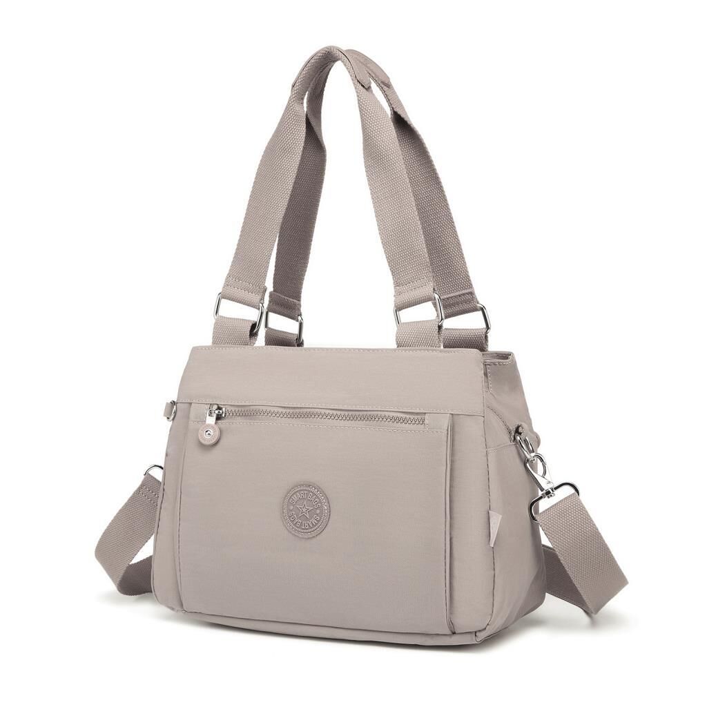 1125 Krinkıl Kumaş Bayan Omuz Çantası Smart Bags A.Vizon